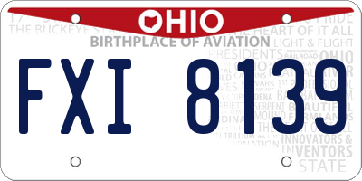OH license plate FXI8139