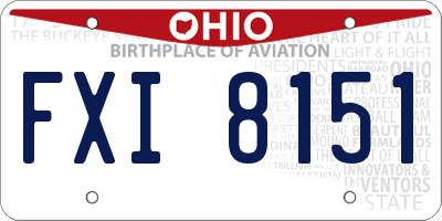 OH license plate FXI8151