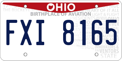 OH license plate FXI8165