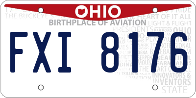 OH license plate FXI8176