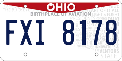 OH license plate FXI8178