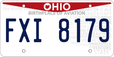 OH license plate FXI8179