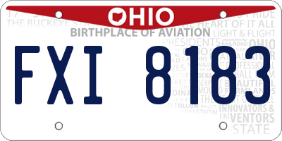 OH license plate FXI8183