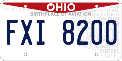 OH license plate FXI8200