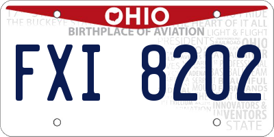OH license plate FXI8202