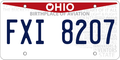 OH license plate FXI8207