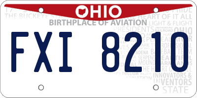 OH license plate FXI8210