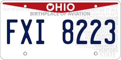 OH license plate FXI8223