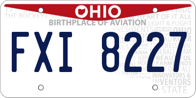 OH license plate FXI8227