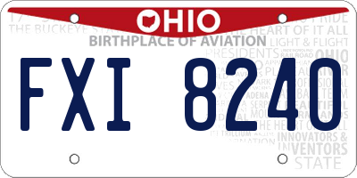 OH license plate FXI8240