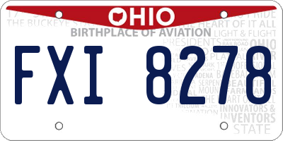 OH license plate FXI8278