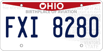 OH license plate FXI8280