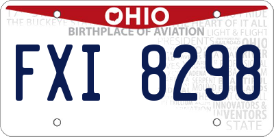 OH license plate FXI8298