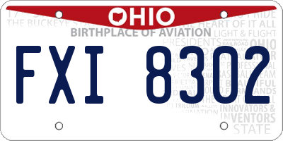 OH license plate FXI8302