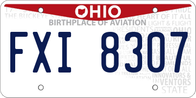 OH license plate FXI8307