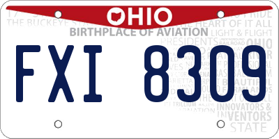 OH license plate FXI8309