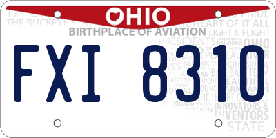 OH license plate FXI8310
