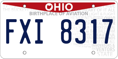 OH license plate FXI8317