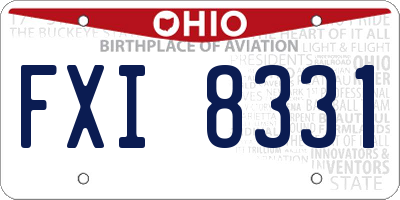 OH license plate FXI8331