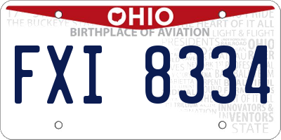 OH license plate FXI8334