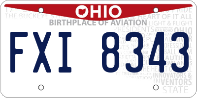 OH license plate FXI8343