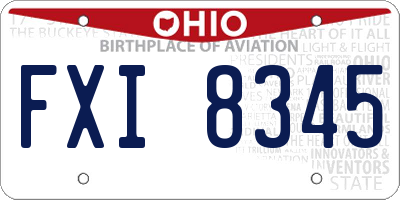 OH license plate FXI8345