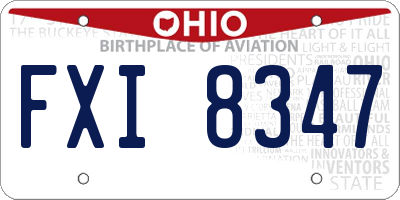OH license plate FXI8347