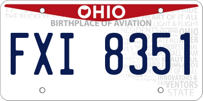 OH license plate FXI8351