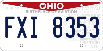 OH license plate FXI8353