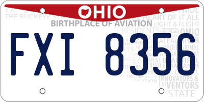 OH license plate FXI8356