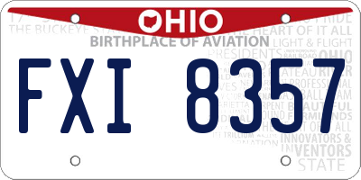 OH license plate FXI8357