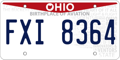 OH license plate FXI8364