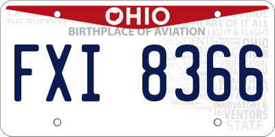OH license plate FXI8366