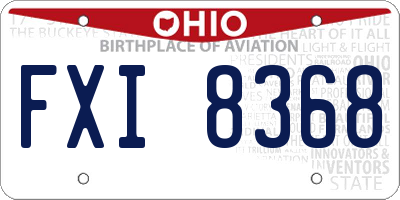 OH license plate FXI8368