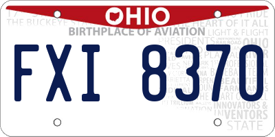 OH license plate FXI8370