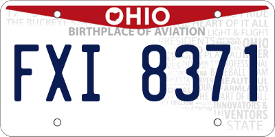 OH license plate FXI8371