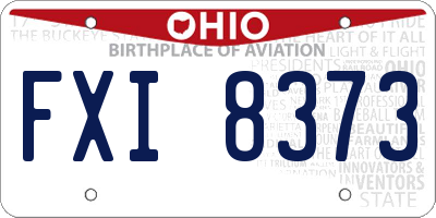 OH license plate FXI8373