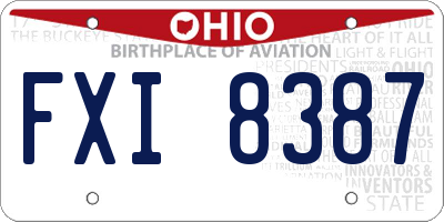 OH license plate FXI8387