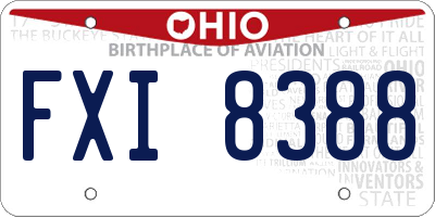 OH license plate FXI8388