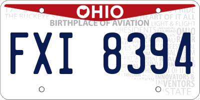 OH license plate FXI8394