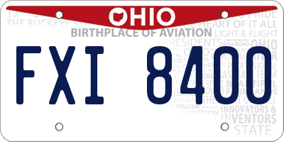 OH license plate FXI8400