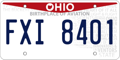 OH license plate FXI8401