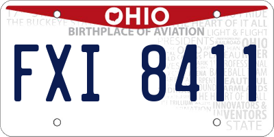 OH license plate FXI8411