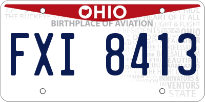 OH license plate FXI8413