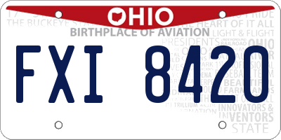 OH license plate FXI8420