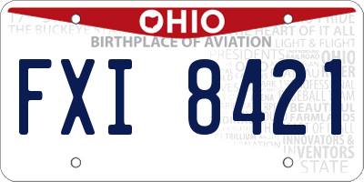 OH license plate FXI8421