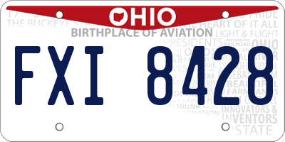 OH license plate FXI8428