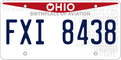 OH license plate FXI8438