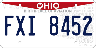 OH license plate FXI8452
