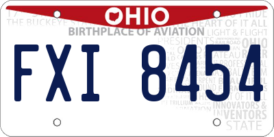OH license plate FXI8454